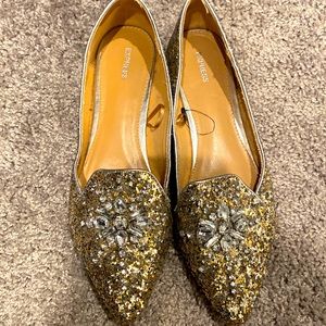 Sparkle bedazzled flats Size 9